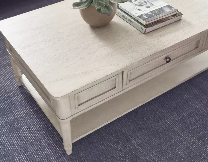 Domaine White Rectangular Cocktail Table