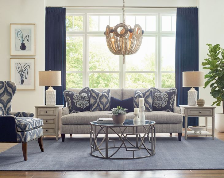 Domaine Gray Round Glass Top Cocktail Table