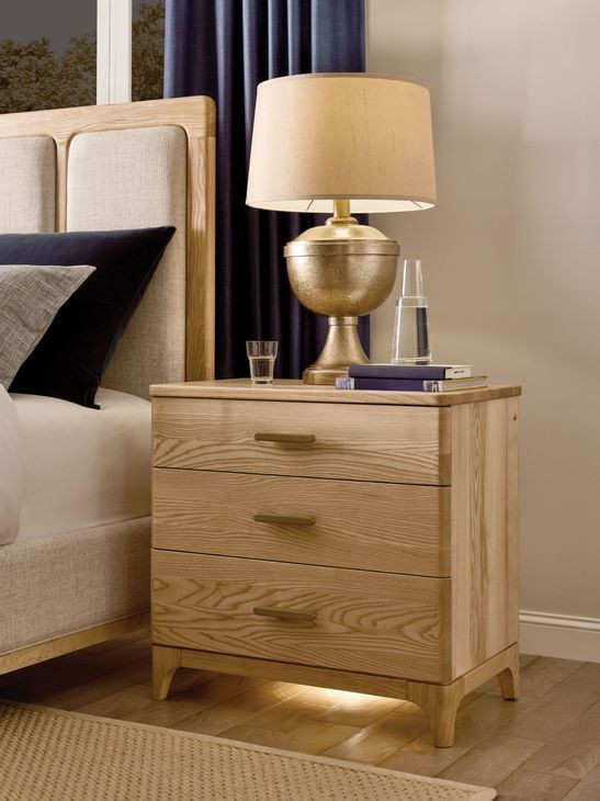 Essence Ash 3 Drawer Nightstand with LED Light