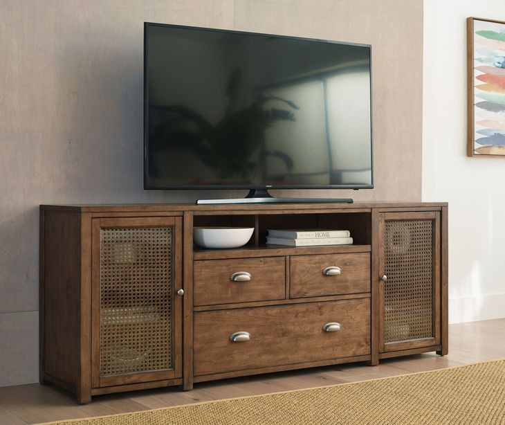 Foster Medium Stain 76" Entertainment Console with 2 Doors
