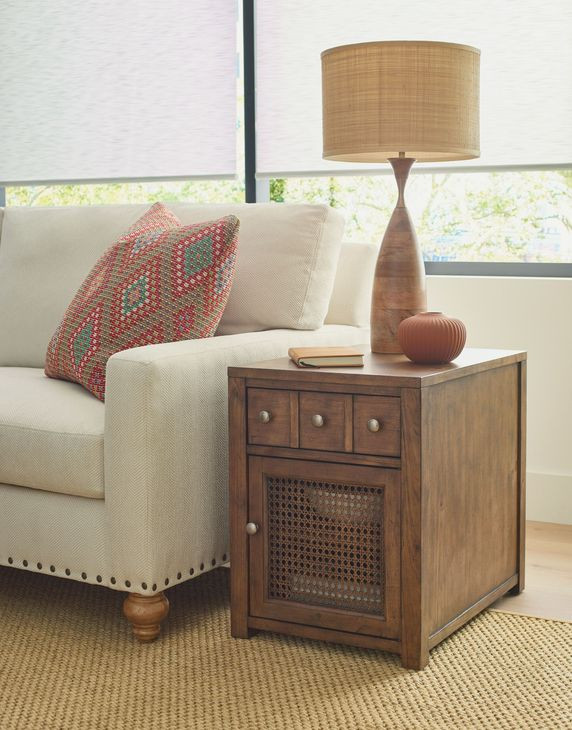 Foster Medium Stain 1 Drawer Rectangular Chairside Chest Table