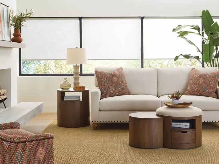 Hidden Treasures Duo Medium Stain Round Ottoman Table