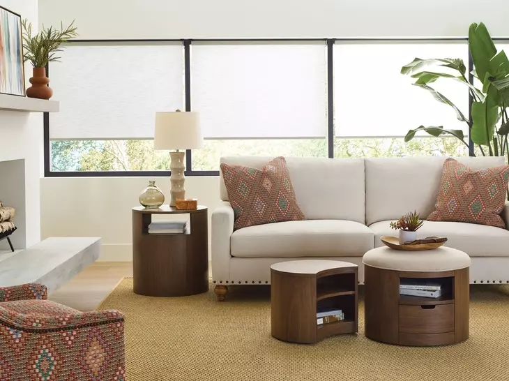 Hidden Treasures Duo Medium Stain Round Ottoman Table