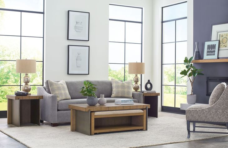 Hidden Treasures Spence Medium Stain Rectangular Cocktail Table and Bench