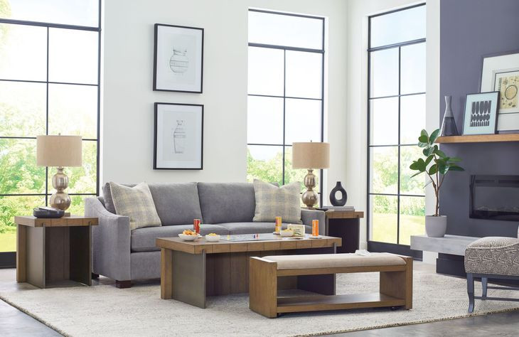 Hidden Treasures Spence Medium Stain Rectangular Cocktail Table and Bench