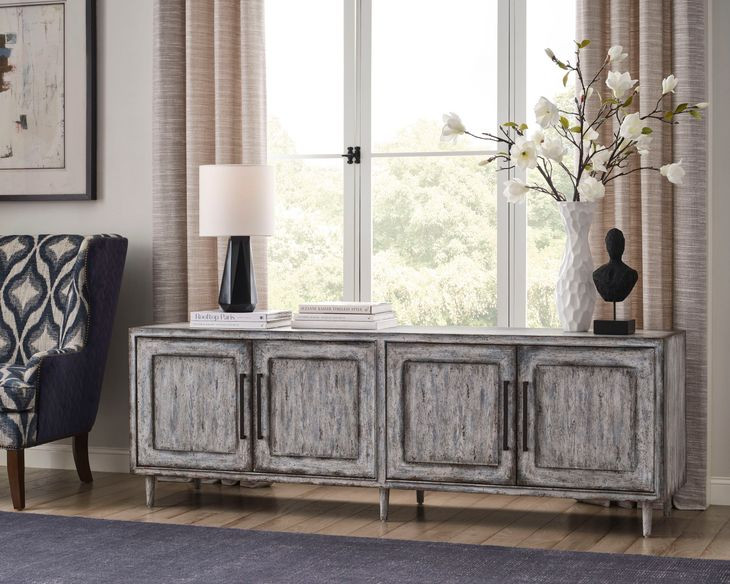 Hidden Treasures Off White 4 Door Modular Credenza