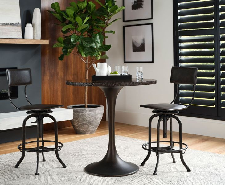 Hidden Treasures Brown 36" Round Pub Table