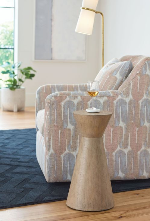 Indiya Light Stain Round Accent Table