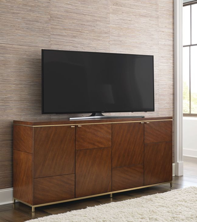 Jenkins Medium Stain 82" Entertainment Console with 4 Doors