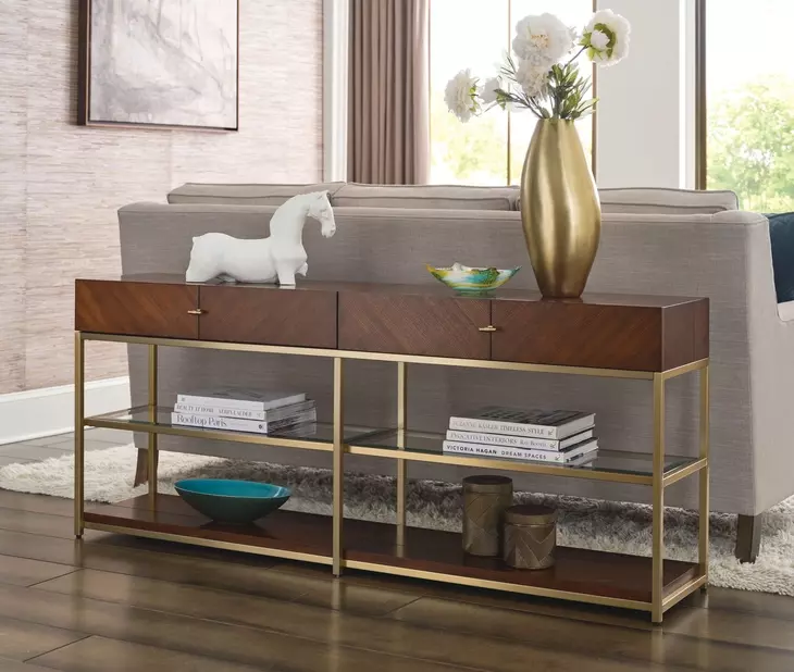 Jenkins Medium Stain Rectangular Sofa Table