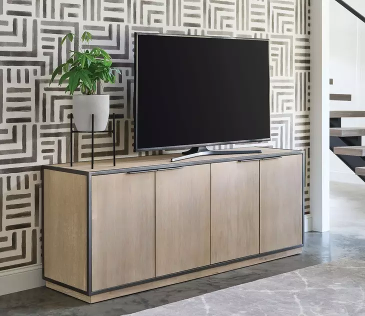 Jive Light Stain 73" Entertainment Console with 4 Doors