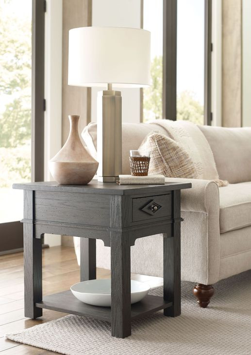 Lillith Dark Stain Rectangular End Table