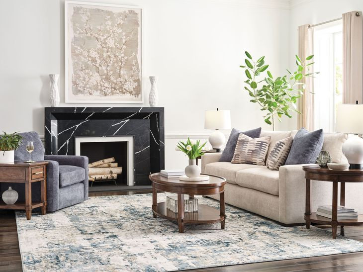 Longham Warm Auburn Oval Occasional Table Set