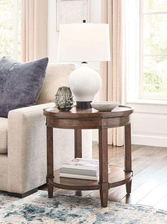 Longham Warm Auburn Oval End Table