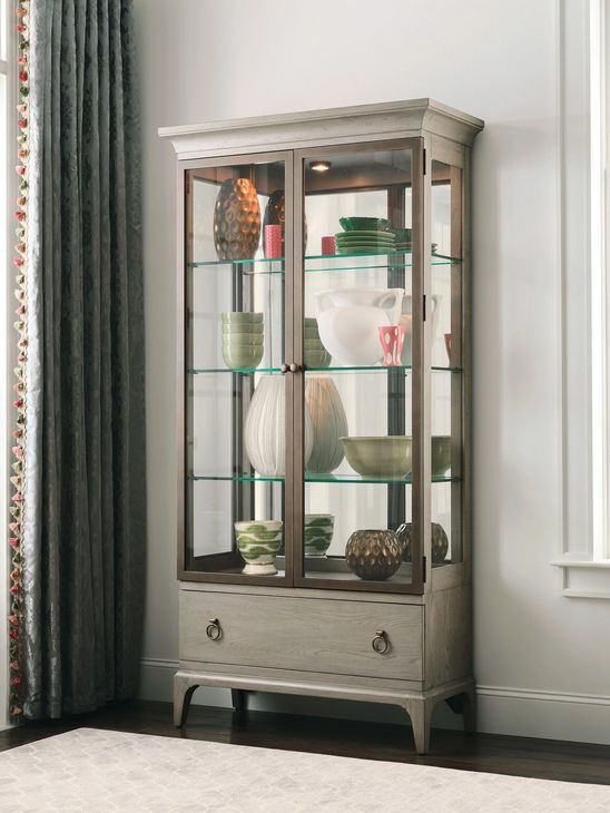 Concord Gray 2 Glass Door Display Cabinet with LED