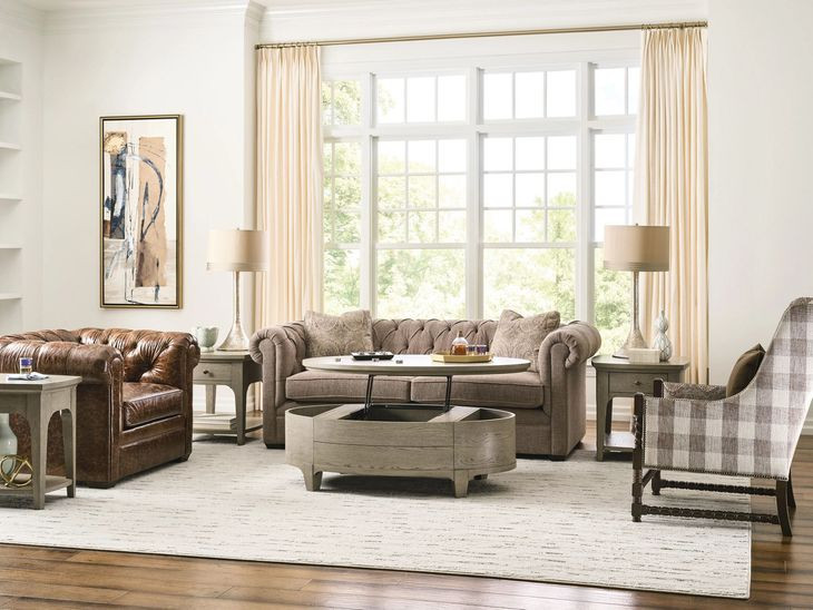 Milan Stone Oval Chairside Table