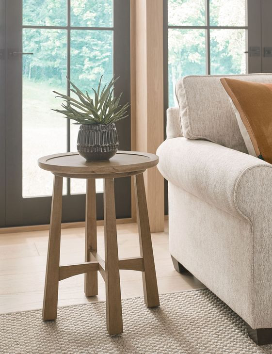 Milo Light Stain Round End Table