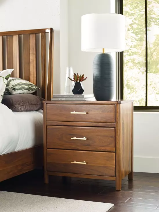 Monogram Walnut Monogram Medium Stain 3 Drawer Nightstand