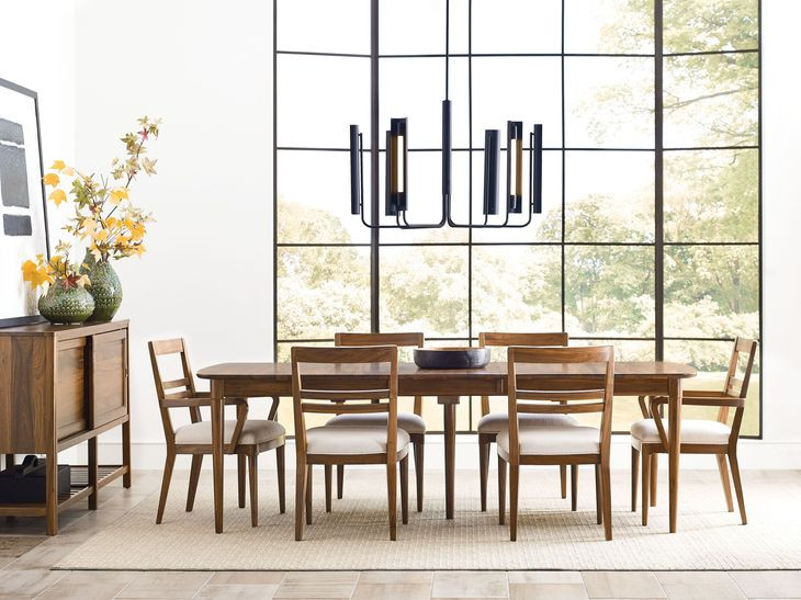 Monogram Walnut Hudson Medium Stain Extendable Dining Room Set