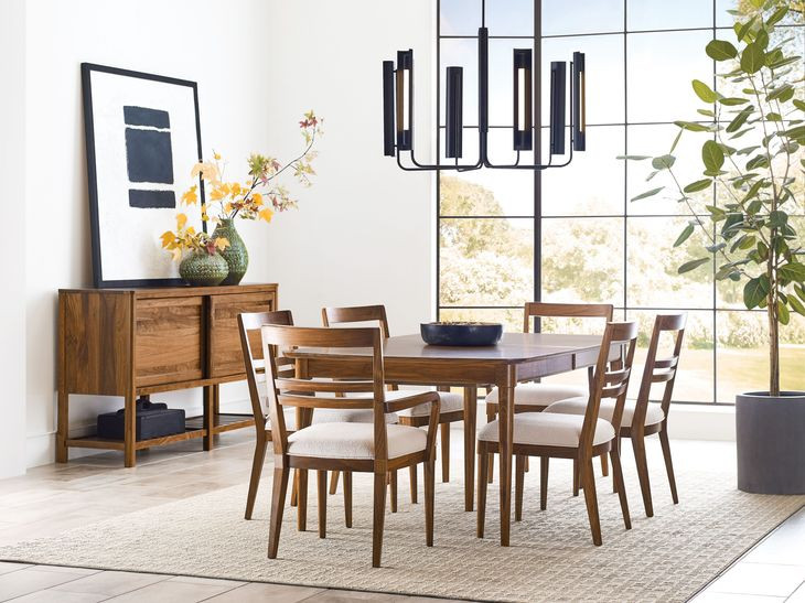 Monogram Walnut Hudson Medium Stain Extendable Dining Room Set