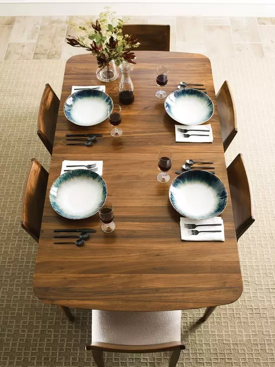 Monogram Walnut Hudson Medium Stain 116" Extendable Rectangular Dining Table