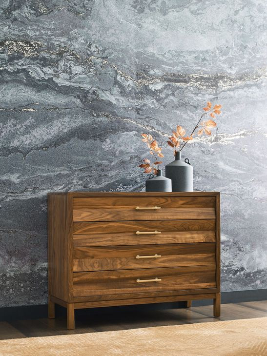 Monogram Walnut Backbay Medium Stain 4 Drawer Accent Chest