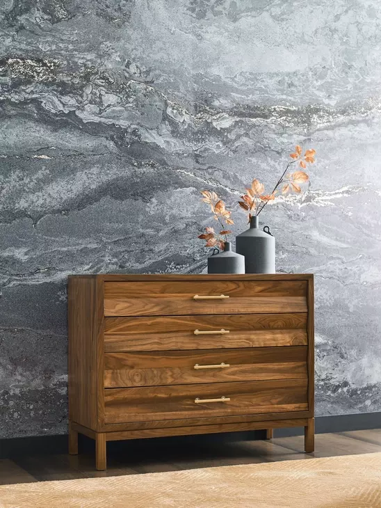 Monogram Walnut Backbay Medium Stain 4 Drawer Accent Chest