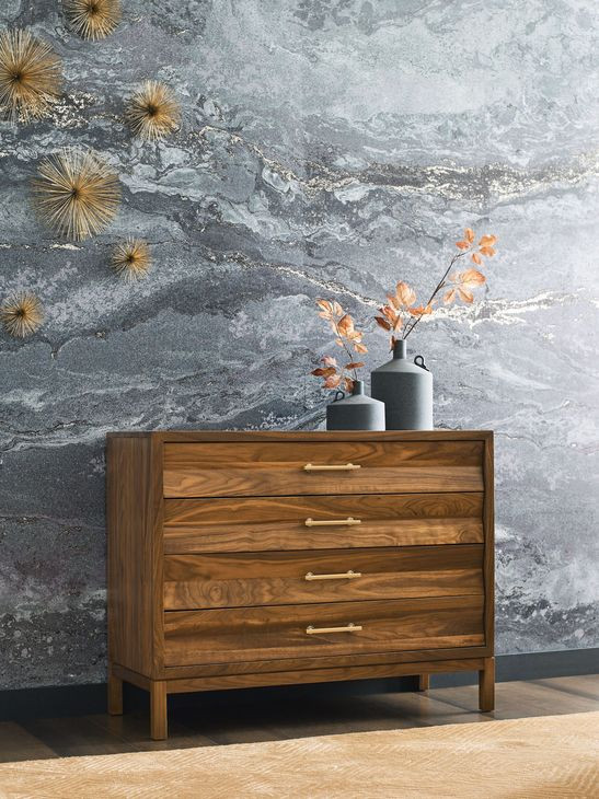 Monogram Walnut Backbay Medium Stain 4 Drawer Accent Chest