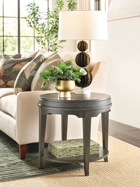 Nicolette Hamilton Charcoal Oval End Table