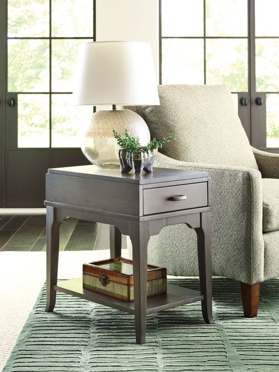 Nicolette Hamilton Charcoal Rectangular Chairside Table