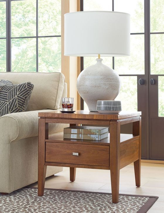 Premise Medium Stain Drawer End Table