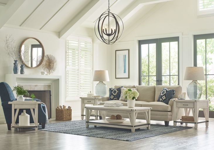 Richter White Drawer End Table