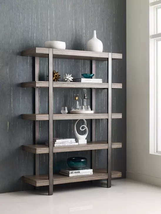 Sandler Gray Bookshelf with 4 Shelves