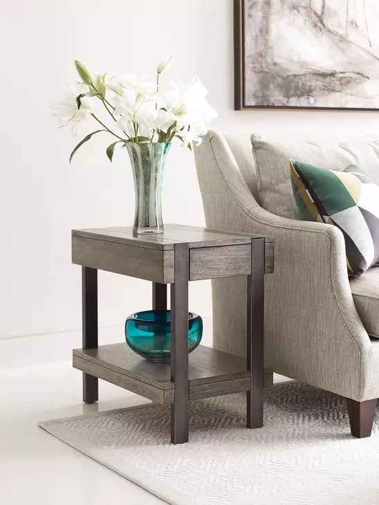 Sandler Brown Rectangular Chairside Table
