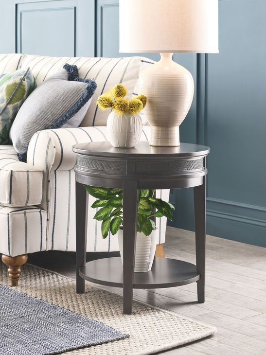 Serra Hamilton Soft Black Round End Table