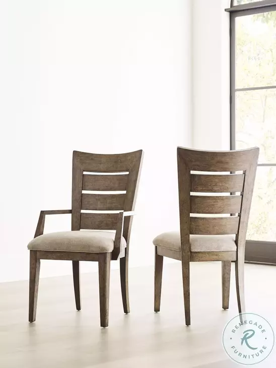 Horizon Smoke Ladder Back Arm Chair Set of 2