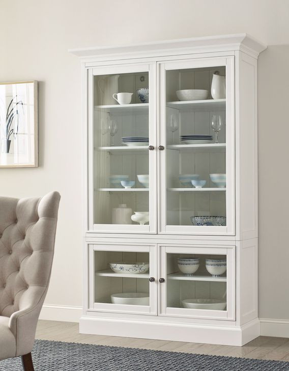 Structures White Double Door Bookcase with 8 Shelves