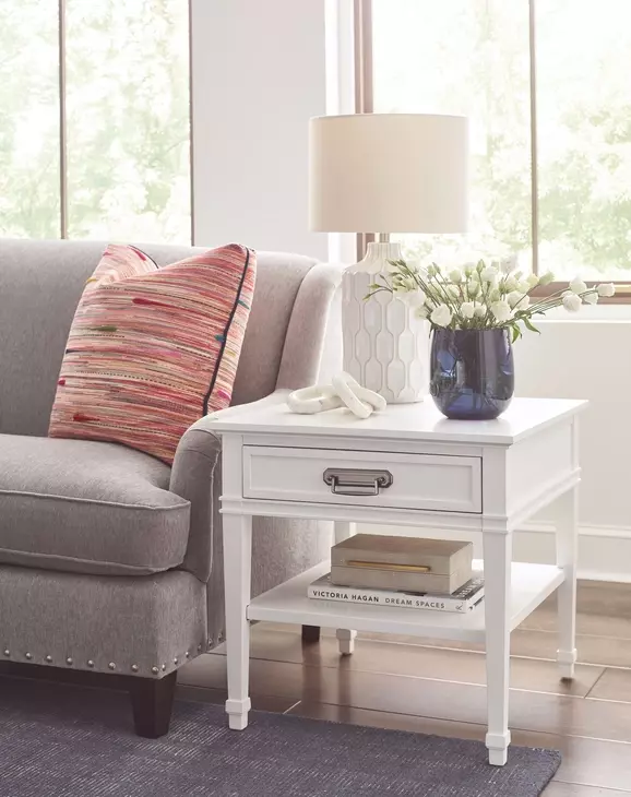 Structures White Square End Table