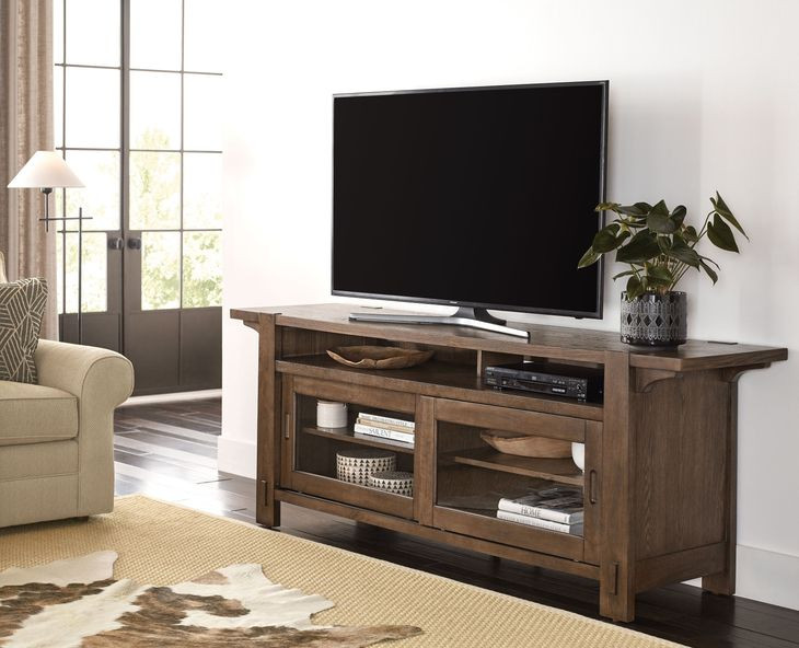 Thornton Medium Stain 80" Entertainment Console with 2 Doors