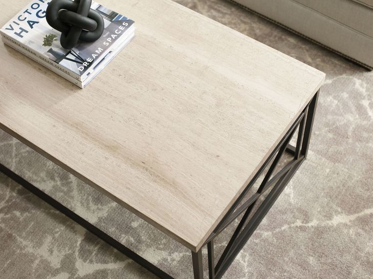 Vonne Beige and Gray Rectangular Cocktail Table