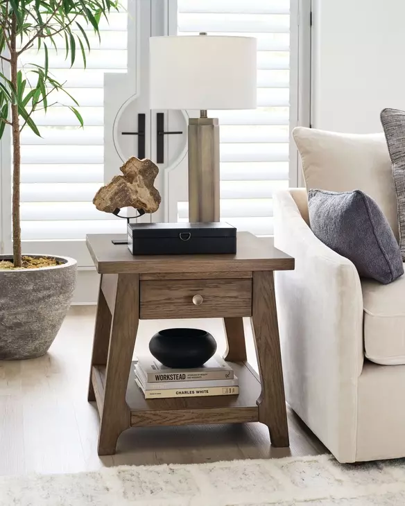 Weisman Medium Stain Rectangular End Table