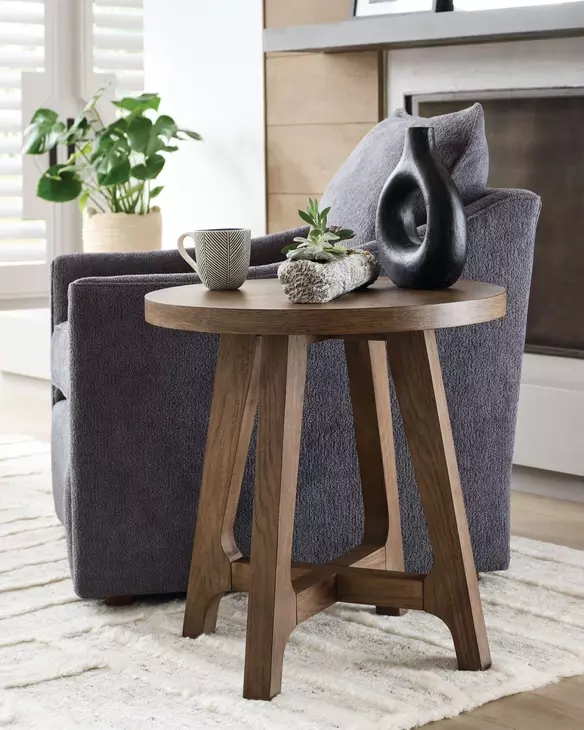 Weisman Medium Stain Round End Table