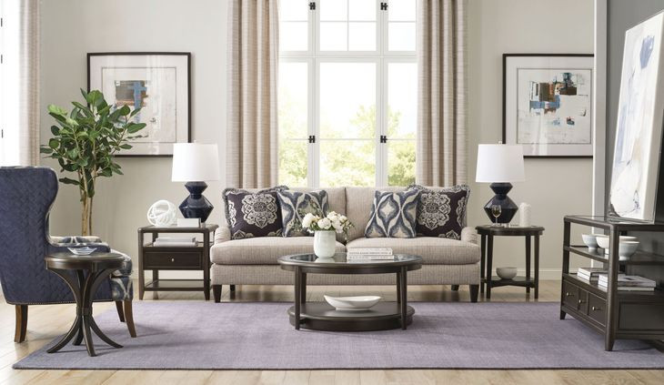 Whitaker Distressed Dark Stain Rectangular Glass Top Sofa Table