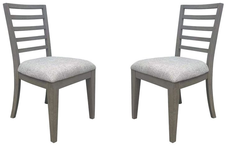 Pure Modern Beige Performance Fabric Ladder Back Dining Chair Set Of 2
