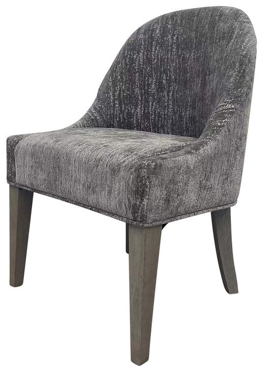 Pure Modern Brown Performance Fabric Upholstered Armless Side Chair