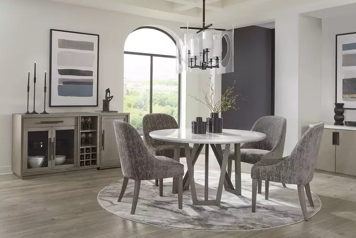 Pure Modern Brown Performance Fabric Upholstered Armless Side Chair