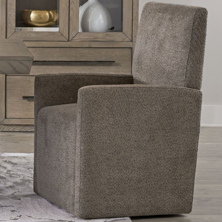 Pure Modern Brown Upholstered Caster Chair