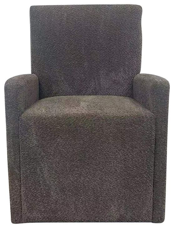 Pure Modern Brown Upholstered Caster Chair