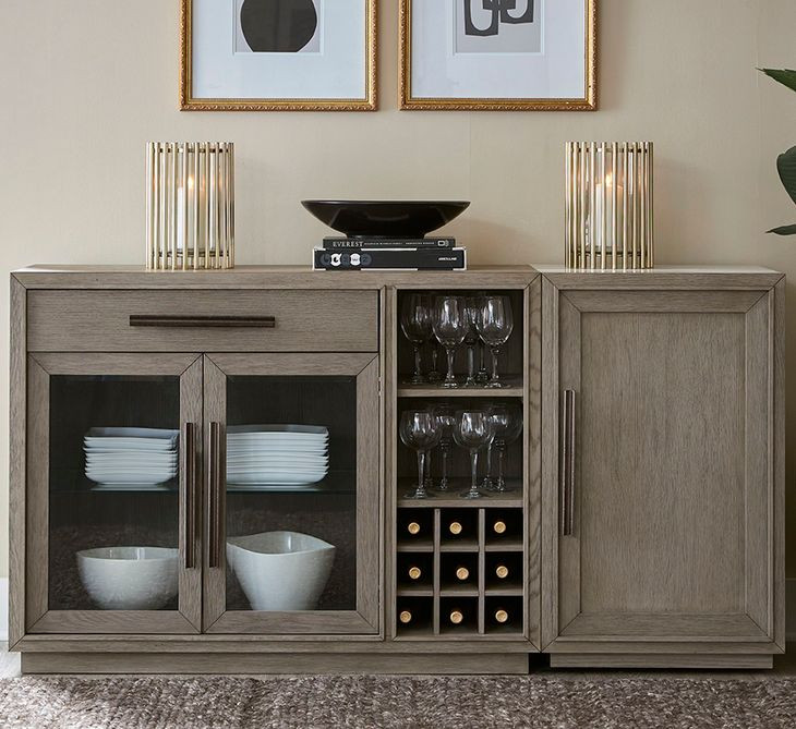 Pure Modern Moonstone Server with Bar Cabinet