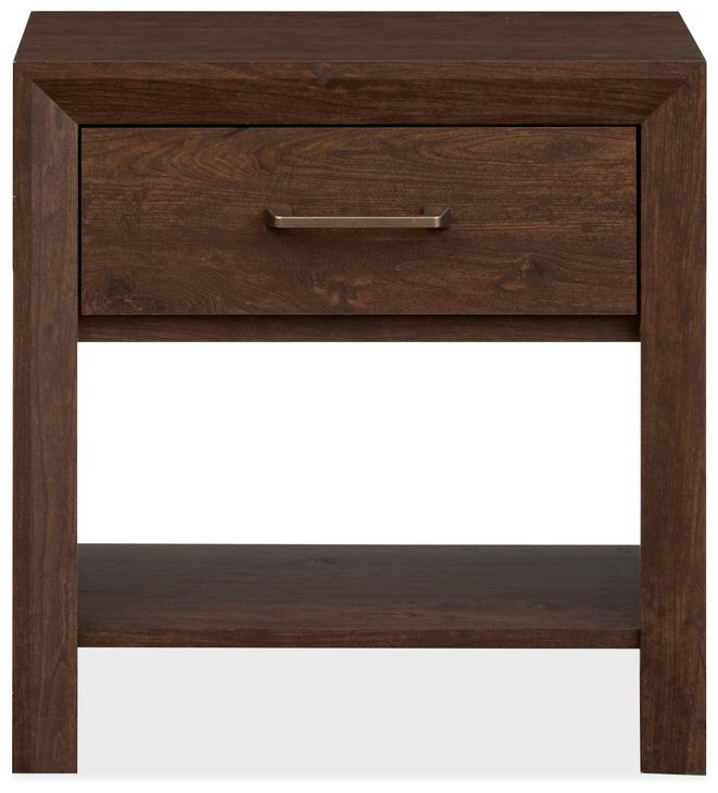 Llewellyn Columbian Walnut 1 Drawer Open Nightstand with USB Charging